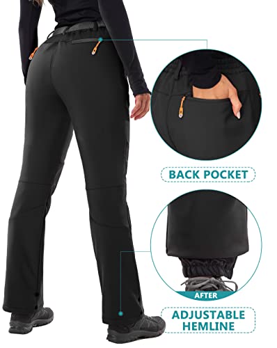 IUGA Women's Snow Pants Waterproof Insulated Ski Hiking Outdoor Small Black