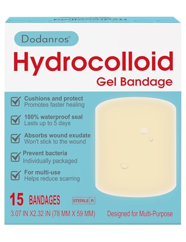 Large Hydrocolloid Wound Bandages - Waterproof, Fast Healing, 15 Count