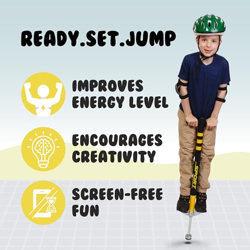 Kids Pogo Stick for 40-80 Lbs - Black & Yellow Durable Outdoor Toy