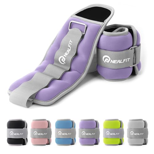 Purple 2 lb Pair Ankle Weights - Adjustable Leg & Wrist Weights for Fitness