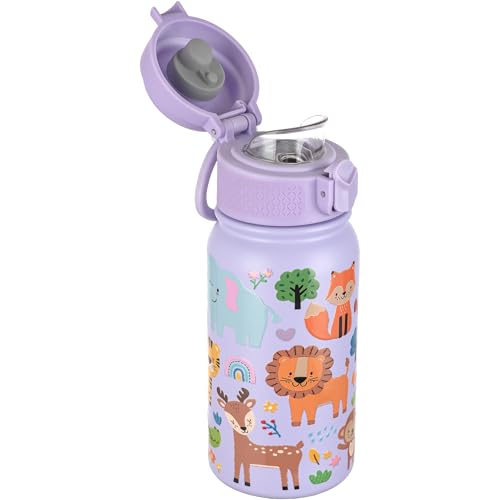 Kids 12oz Insulated Water Bottle - Light Purple, Leakproof & Portable