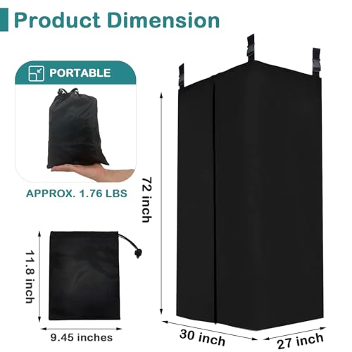 Boat Privacy Curtain Tent 420D Waterproof Shower Enclosure with Mesh Bag, Adjustable Height