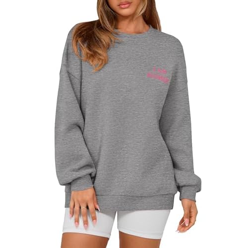 PRETTYGARDEN Women's Fall Fashion Oversized Sweatshirts Casual Crewneck Long Sleeve Graphic Pullover Tops Shirt