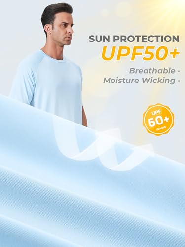 Men's Rash Guard Swim Shirt X-Large Neon UPF 50+ 4 Pack - Black White Light Grey Light Blue