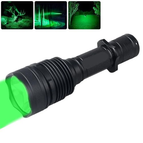 WINDFIRE Green Hunting Light LED Tactical Flashlight 300 Yards Spotlight Predator Lights Hog Coyote Fox Varmint Single Mode Flashlights Kit with Scope Mount, Remote Pressure Switch