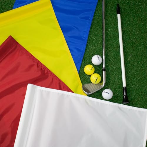 KINGTOP Golf Flag 20x14 Inch - White 3-Pack, 420D Nylon, PGA Standard