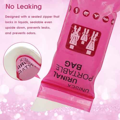 Disposable Urine Bags with Absorbent Pad in Portable Urinal Pee Bags Resealable Unisex for Traffic Jam Travelling On-The-go