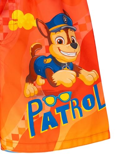 Paw Patrol Boys' Microfiber Swim Trunks 3T Orange Chase Marshall
