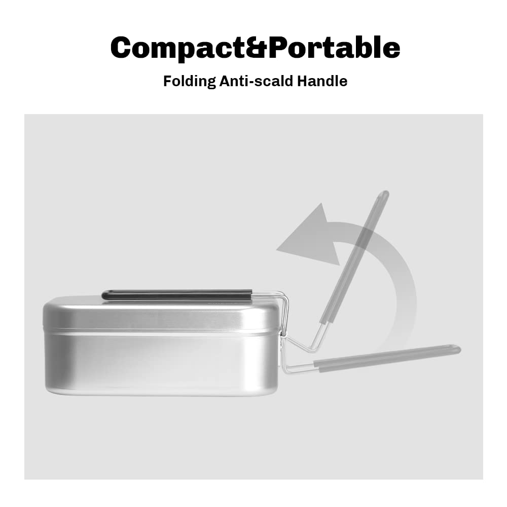 Fire-Maple Frost Bento Lunchbox Fast- Heating Camping Bowl, with a Foldable Handle(800ml), self reliance outfitters, ideal for travel, outside, camping