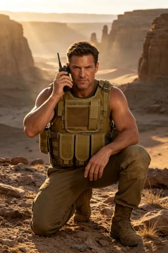 Adjustable Tactical Airsoft Vest for Men Outdoor Tan