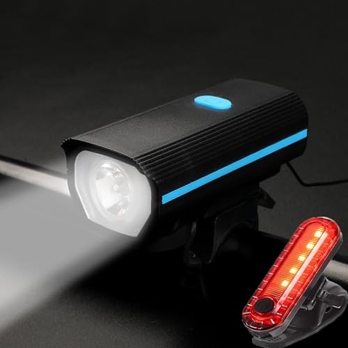 Rechargeable Bike Lights with Electric Bell and Tail Light - Waterproof Cycling Accessories