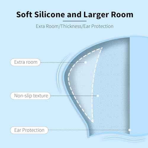 2 Pack Swim Cap Women Adult - Stylish Silicone Swim Cap for Long Hair - Waterproof Swim Caps for Girls Women - Comfortable Fit for Pool, Beach