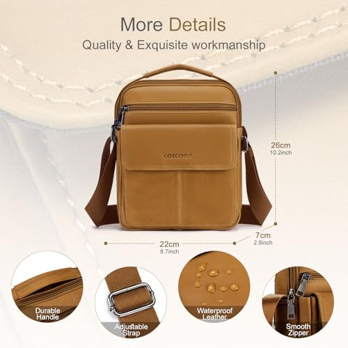 Brown Leather Men’s Shoulder Bag Crossbody Purse Messenger Satchel