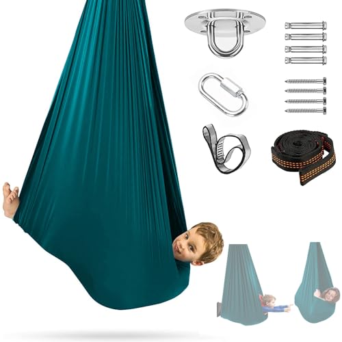 Sensory Therapy Swing for Kids & Adults, Indoor Outdoor Cuddle Swing - Green 110x59