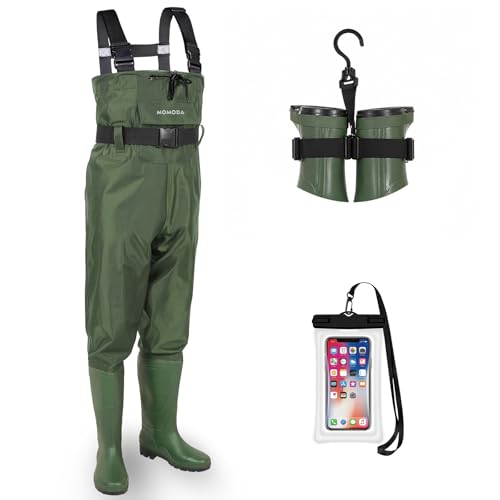 Waterproof Fishing & Hunting Waders with Boots - MOMODA M13/W15, Lightweight 2-Ply Nylon PVC Men Women