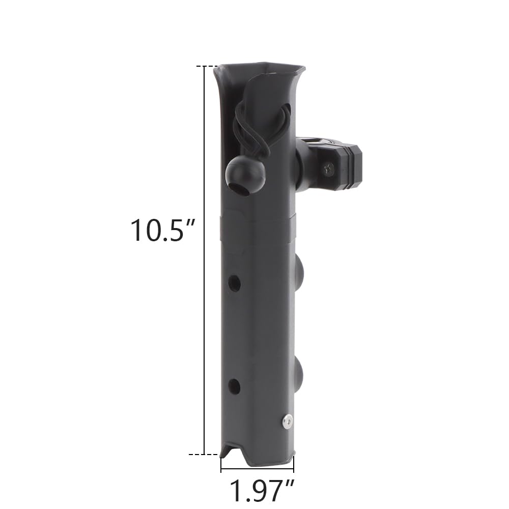 Adjustable Fishing Rod Holder, Pole inserter for Boat Yacht Kayak Fishing, Spinning Plastic, Black