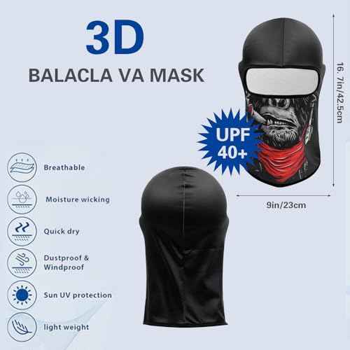 Balaclava Mask 3D Print Full Face Mask Cooling Neck Gaiter Sun Protection Face Cover Mask Windproof Ski Mask