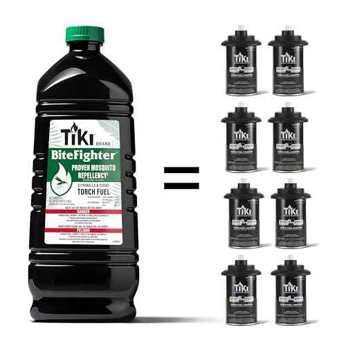 TIKI BiteFighter¢ç Mosquito Repellent Torch Fuel 3/4 Gallon (100 oz.) 4-Pack, Citronella & Cedar Formula for Mosquito Repellency, Easy Pour Bottle, Use with Torches & Table Torches, Outdoor & Backyard