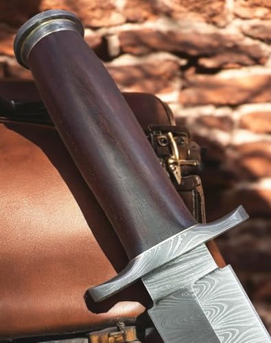 Damascus Steel Dagger Knife with Rosewood Handle - Handmade RAM-DG-40 Variation