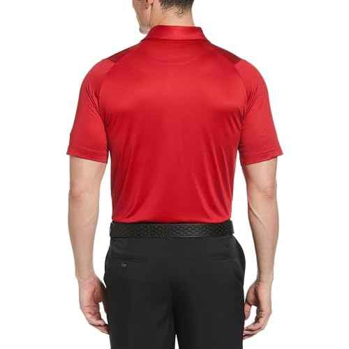 Callaway Men's Swing Tech Mini Print Short Sleeve Golf Polo Shirt, Moisture-Wicking, Ventilated Fabric, Sun Protection