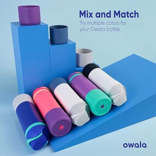 Owala Silicone Water Bottle Boot, Anti-Slip Protective Sleeve Cover for 40-oz FreeSip, Twist, and Flip Stainless Steel Water Bottles, Blue