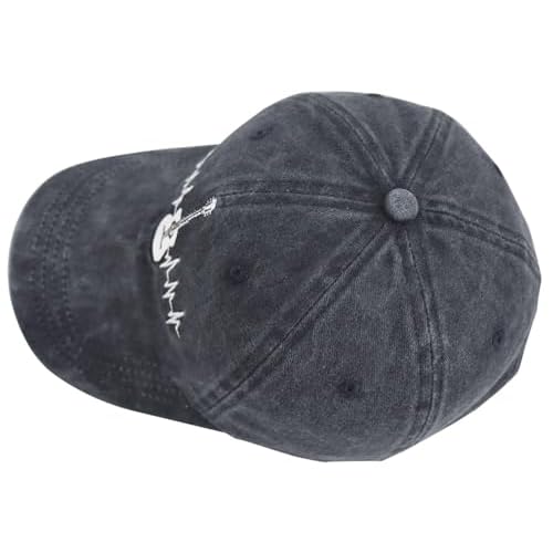KKMKSHHG Guitar Baseball Cap for Men Women, Embroidered Adjustable Cotton Musician Hat