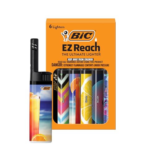BIC EZ Reach Candle Lighters 6-Pack - Child-Resistant with Extended Wand - Favorites
