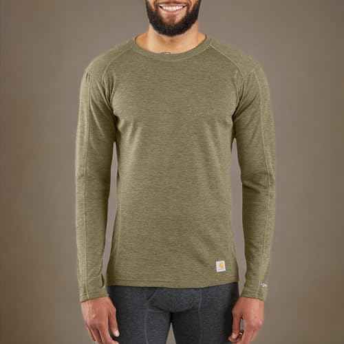 Carhartt Men's MBL131 Base Force¢ç Midweight Base Layer Poly-Wool Crew