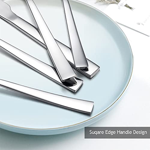E-far 10-Piece Stainless Steel Flatware Set for 2 - Modern Silverware