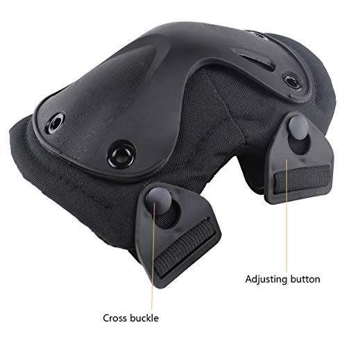 AOUTACC Tactical Combat Knee & Elbow Protective Pads Set for Outdoor CS Paintball Game Cycling Safety Skateboarding Gear Skates Knee Protection Guard Pads