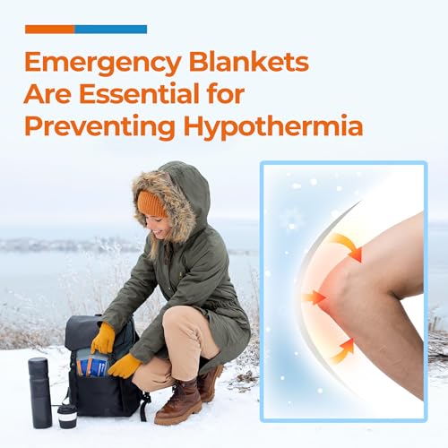 Emergency Blankets (30 Packs, 84" L x 52" W) Mylar Thermal Blankets for Survival and Protection,Space Blanket Survival Kits Camping Blanket, Ideal for Outdoors, Hiking, Survival, Marathons