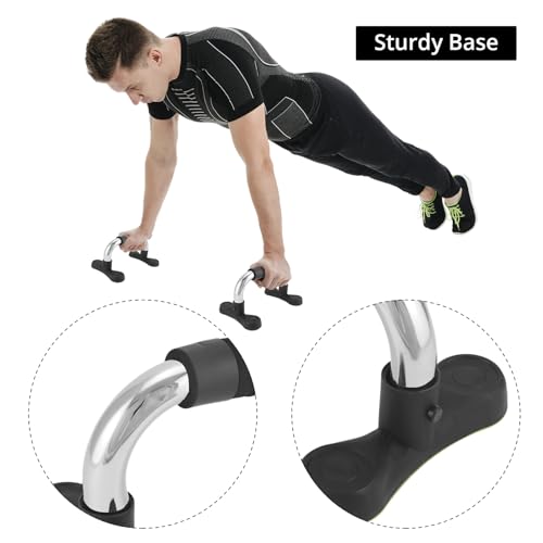 Steel Push Up Handles for Floor - Portable Incline Workout Stands with Non-Slip Grip