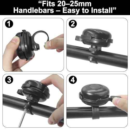 2 Pack Bike Bells for Adults, Loud Crisp Clear Sound, Durable Aluminum Alloy, Bicycle Bell for Adult Bikes, Easy to Install Cycling Accessories for Mountain Road and Commuter Safety