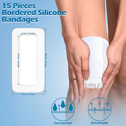 15 Pcs 4x8 Inch Adhesive Border Protective Covers with Soft Center