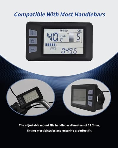 LCD P3H Ebike Display for 24V-60V Electric Bikes - UART No. 2 Protocol, Variation LCD-P3H-5PIN