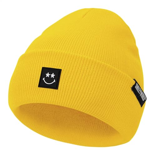 American Trends Beanie for Men Women Soft Winter Beanie Hat Cute Smiley Face Knit Hat Warm SmileyWorld¢ç