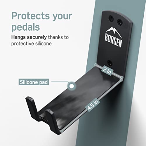 Wall Mount Pedal Hooks for E-Bike & MTB Set of 3 - Black