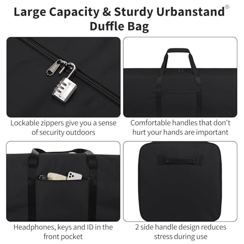 Urbanstand Foldable 48 Inch Travel Duffel Bag Lock Zipper Black 2 Pack