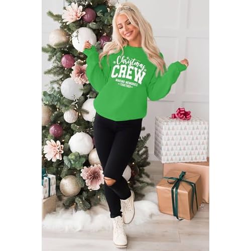 Christmas Sweatshirts Women Christmas Crew Making Memories Together Sweater Merry Christmas Family Matching Top