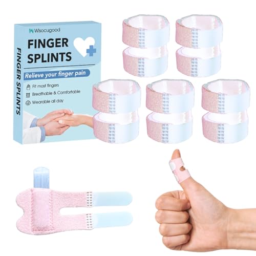 5 Pcs Thumb Finger Splint,Trigger Finger Splints,Finger Brace,Injured Mallet Finger,Broken Fingers Straightening,Pain Relief,Arthritis or Support for Fingers,Suitable for thumb, Index, Middle, Ring, Pinky Finger (Pink)