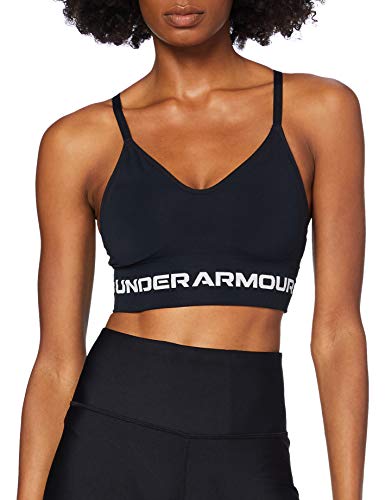 Under Armour Women's Seamless Low Long Sports Bra Small Black Halo Gray