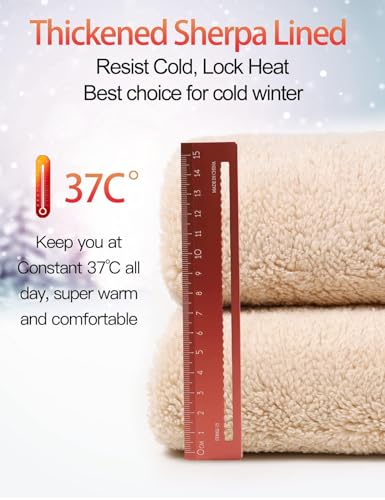 Flygo Mens Fleece Lined Sherpa Jogger Pants - Winter Warm Activewear X-Small Black