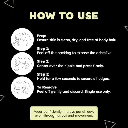 Adamson - Nipple Covers for Men - 100Pcs (50 Pairs) ? Mens Nipple Cover Hider for Running, Fitness, Undershirt ? Anti-Chafing, Sweat-Proof, No Show ? 25 Beige + 25 White