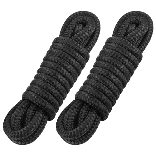 3/8 Inch x 10 Foot Nylon Dock Lines - 2 Pack with Pre-Spliced Soft Eyes