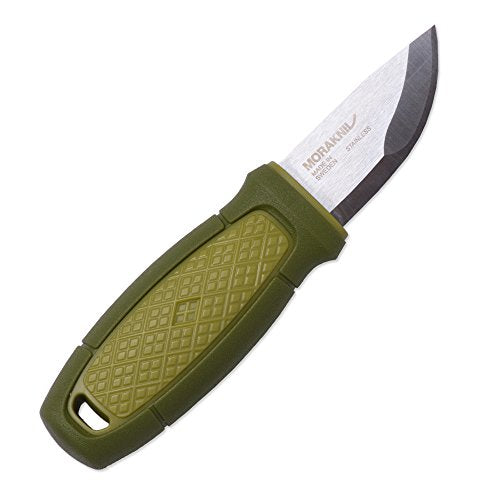 Green Morakniv Eldris Fixed-Blade Pocket Knife with Sandvik Steel & Sheath