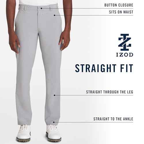 IZOD Mens Golf Swingflex Straight-fit Flat-Front Pants