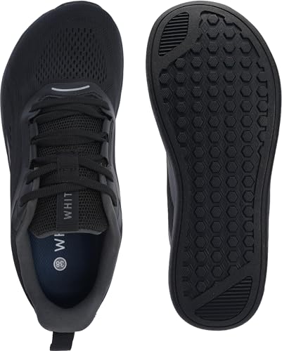 WHITIN Women's Wide Toe Box Zero Drop Road Running Shoes 8.5 All Black