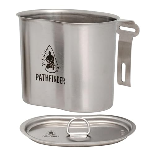Stainless Steel Canteen Cooking Set with Handle - 3-Piece Backpacking & Camping Kit
