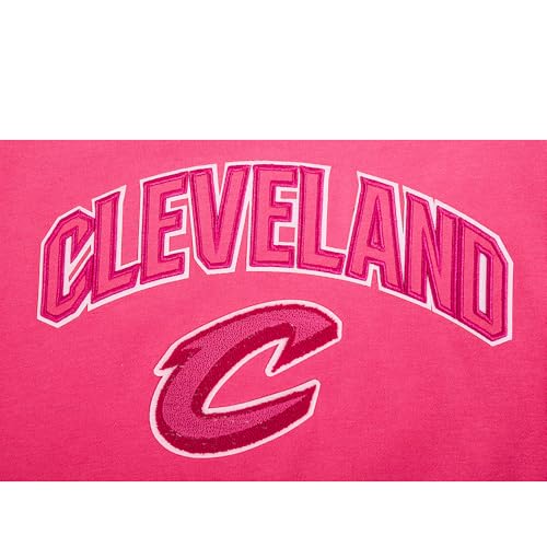 Big Girls NBA Classic Triple Pink Fleece Crewneck Sweatshirt - Cleveland Cavaliers Medium