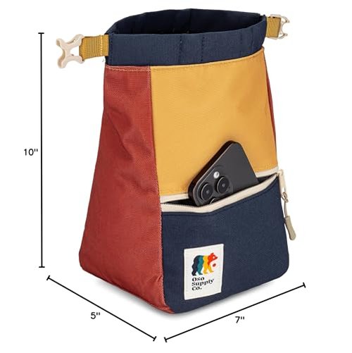 Oso Supply Co - Large Roll Down Bouldering Chalk Bucket (Navy/Yellow/Red)